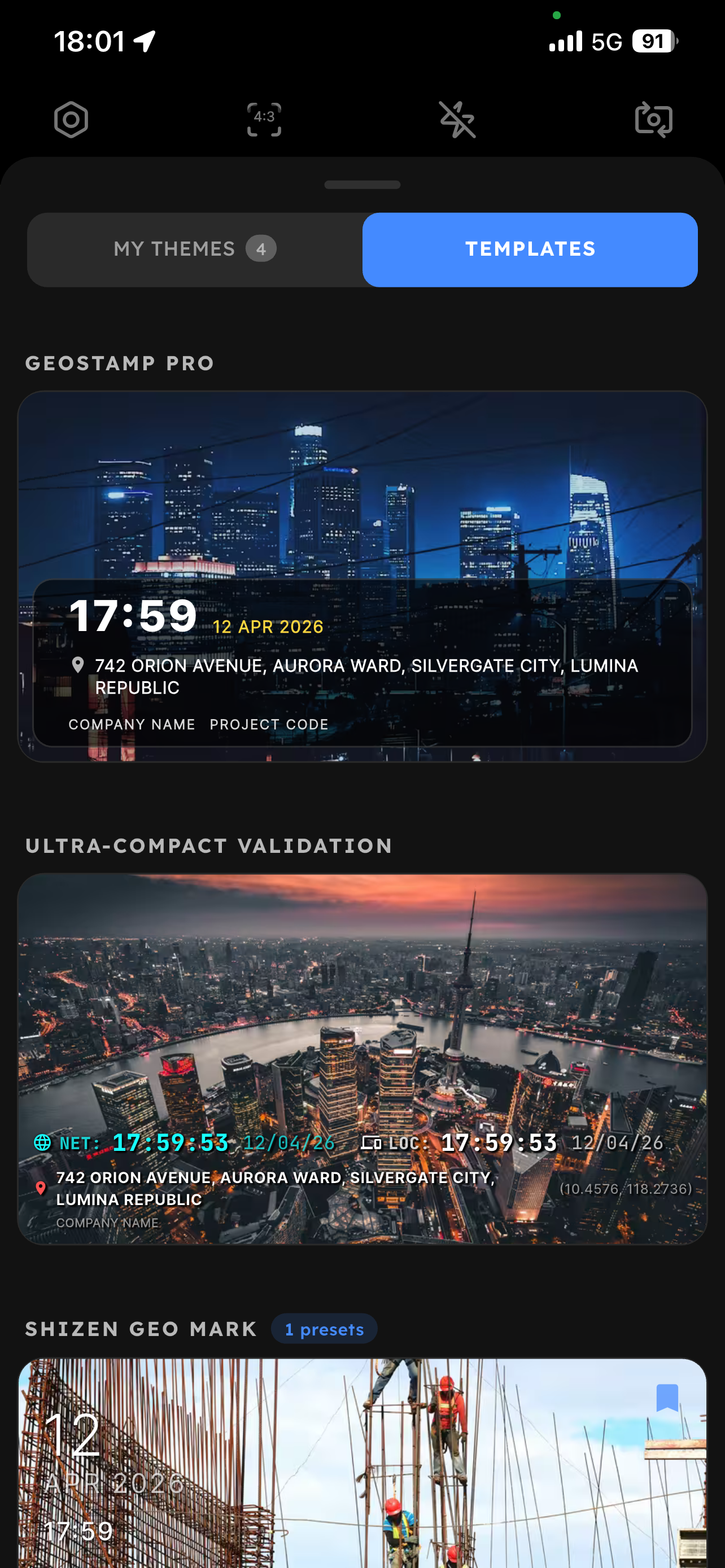TimeNova watermark template editor